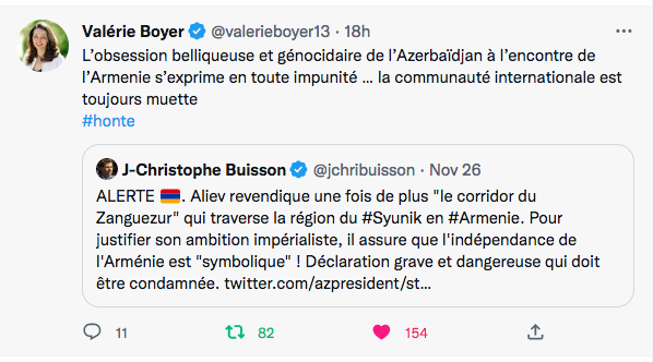 Valérie Boyer : l&rsquo;obsession belliqueuse et génocidaire de l&rsquo;Azerbaïdjan