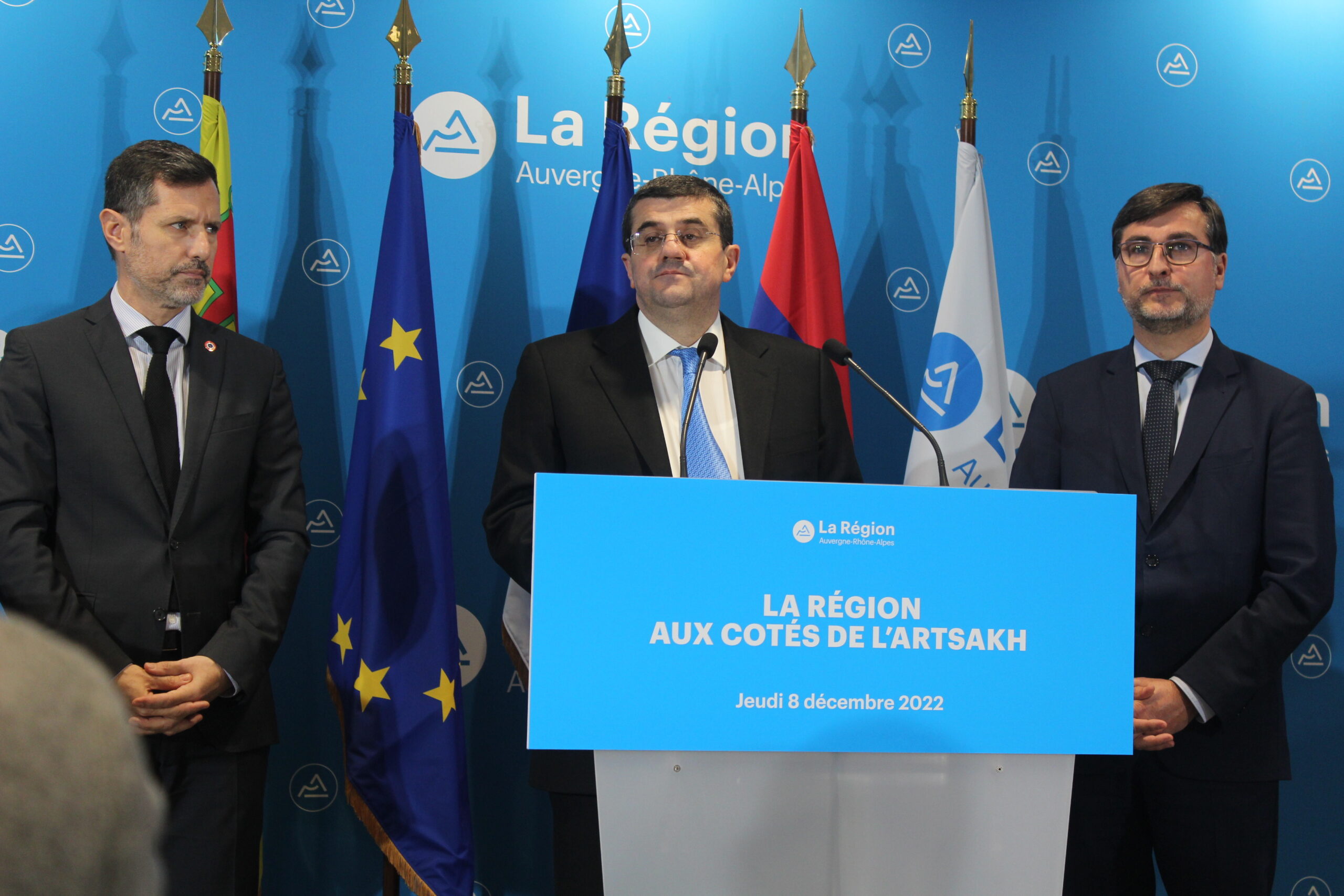 Arayik Harutyunyan le Président de l’Artsakh reçu à Lyon au siège de La Région Auvergne Rhône-Alpes ce jeudi
