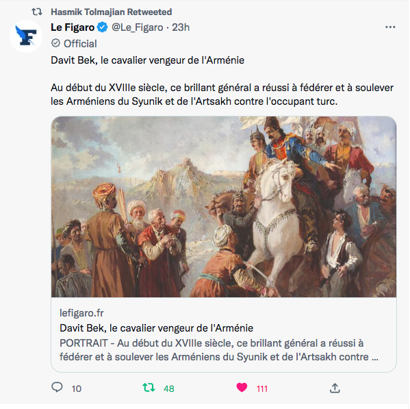 Le Figaro Histoire : David Bek le cavalier vengeur de l&rsquo;Arménie
