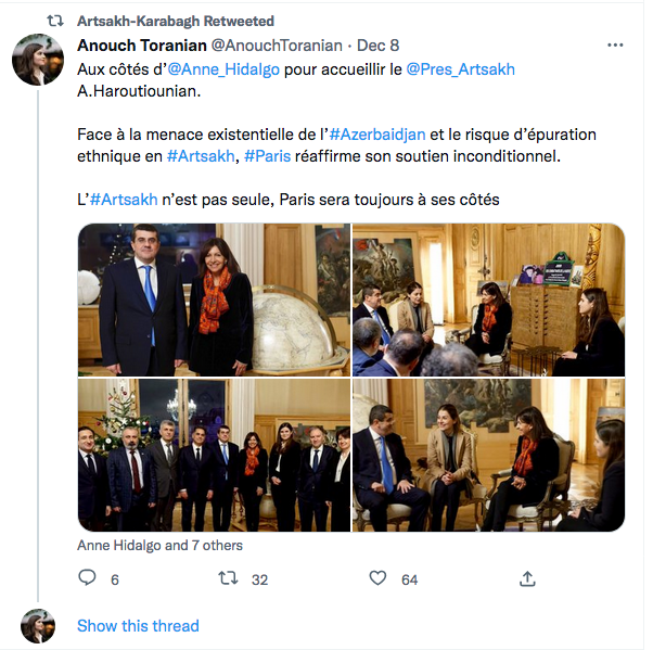 Anouch Toranian : Paris affirme son soutien à l&rsquo;Artsakh