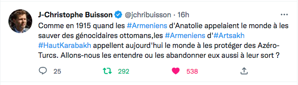 JC Buisson : Allons abandonner les Arméniens à leur sort ?