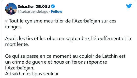 Sébastien Delogu : L&rsquo;Artsakh n&rsquo;est pas seule