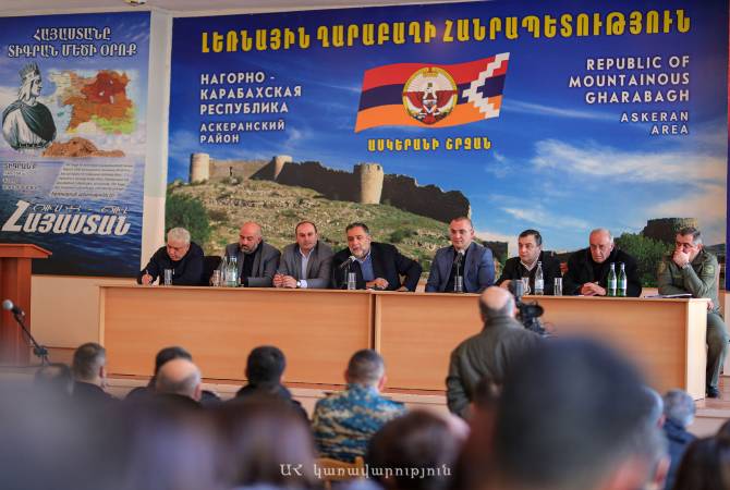 Garder l&rsquo;Artsakh arménien est une question de dignité pour tout le peuple arménien affirme Ruben Vardanyan à Askeran (Artsakh)