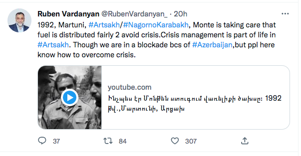 Ruben Vardanyan : L&rsquo;exemple de Monte pour surmonter les crises
