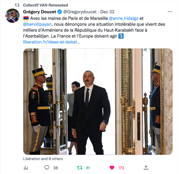 Grégory Doucet : avec les maires de Paris et Marseille pour l&rsquo;Artsakh