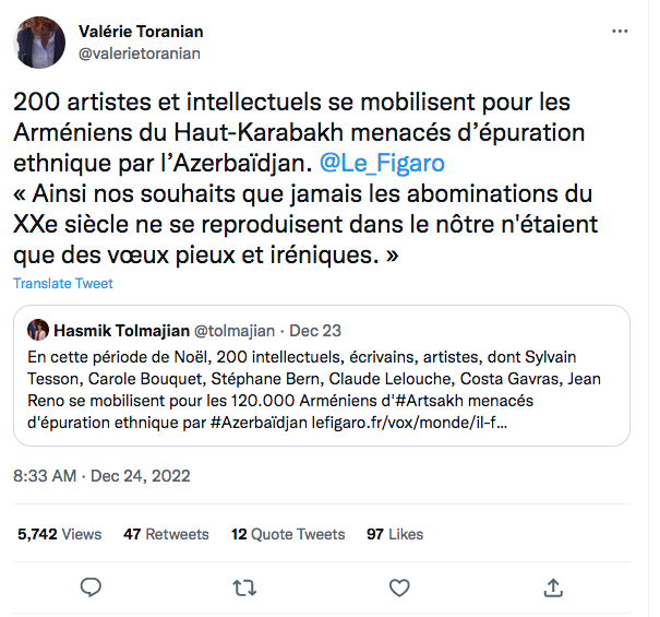 Valérie Toranian : la mobilisation des artistes et intellectuels