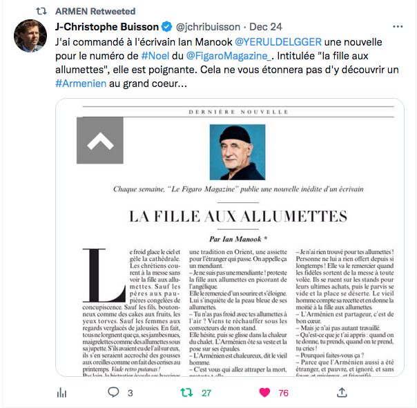 JC Buisson : Nouvelle de Ian Manook dans le Figaro