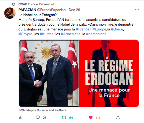 Papazian : le Nobel pour Erdogan ?