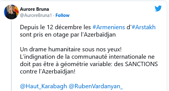 Aurore Bruna : des sanctions contre l&rsquo;Azerbaidjan