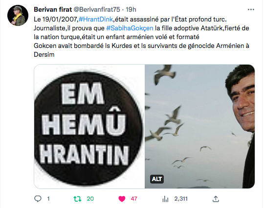 Berivan Firat : en mémoire de Hrant Dink