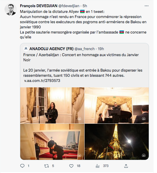 François Devedjian : manipulation de l&rsquo;ambassade d&rsquo;Azerbaïdjan