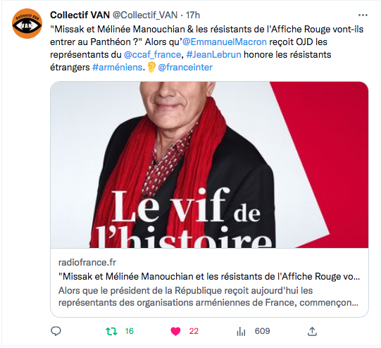 Collectif Van : Missak Manouchian sur France Inter