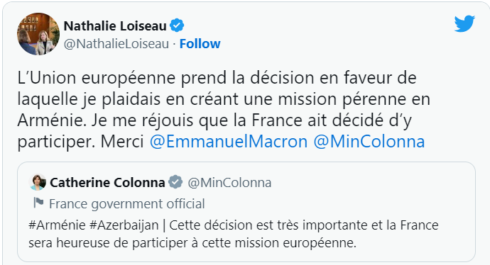 Nathalie Loiseau: Je me réjouis que la France ait décidé d’y participer