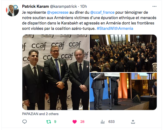 Patrick Karam : CCAF, notre soutien aux Arméniens