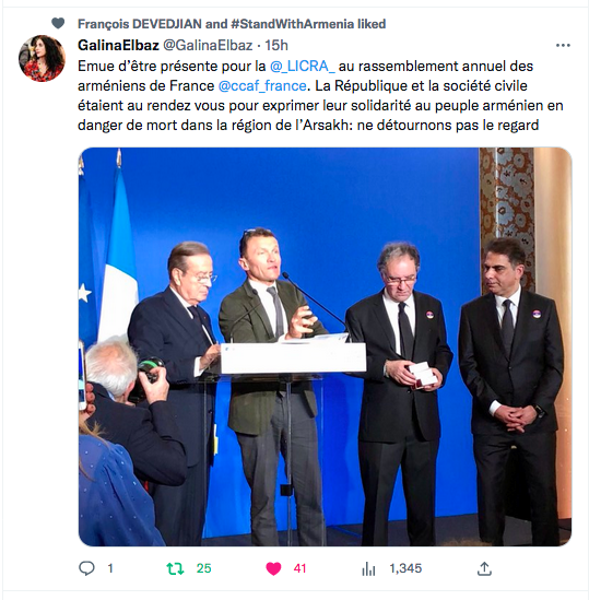 Galina Elbaz : Pour la Licra au dîner du CCAF