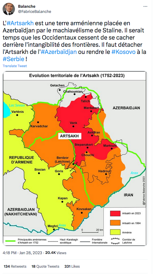 Balanche : Il faut détacher l&rsquo;Artsakh de l&rsquo;Azerbaïdjan