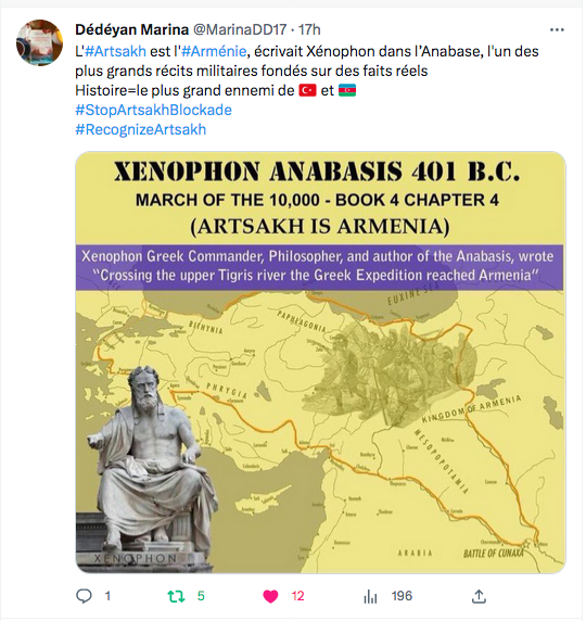 Marina Dedeyan : L&rsquo;#Artsakh est l&rsquo;#Arménie, écrivait Xénophon