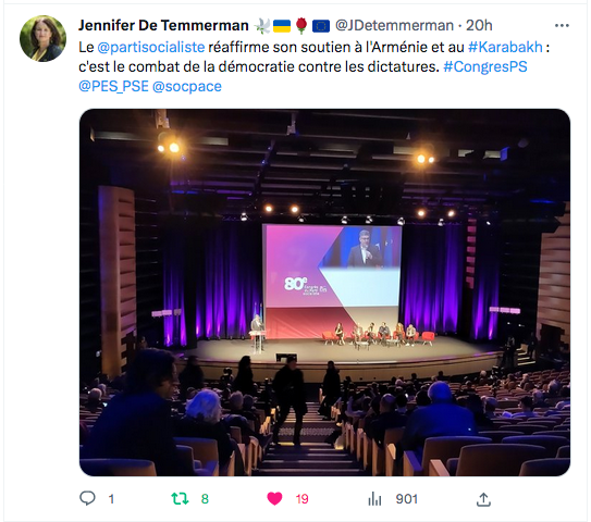 Jennifer De Temmerman : le PS réaffirme son soutien aux Arméniens