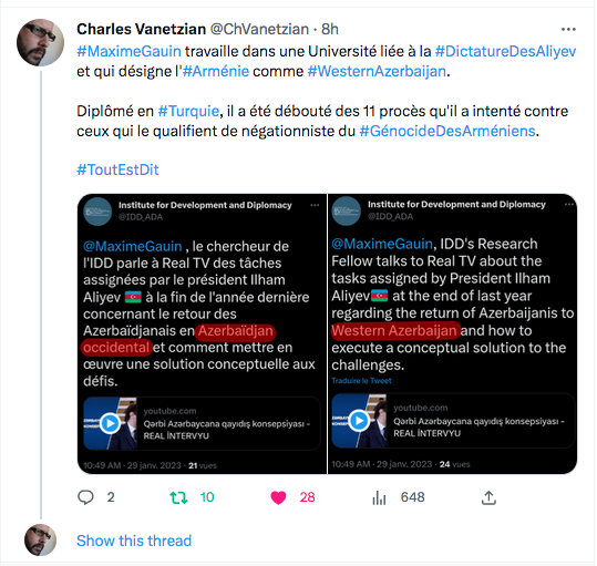 Charles Vanetzian : Gauin diplomé à Ankara travaille à Bakou