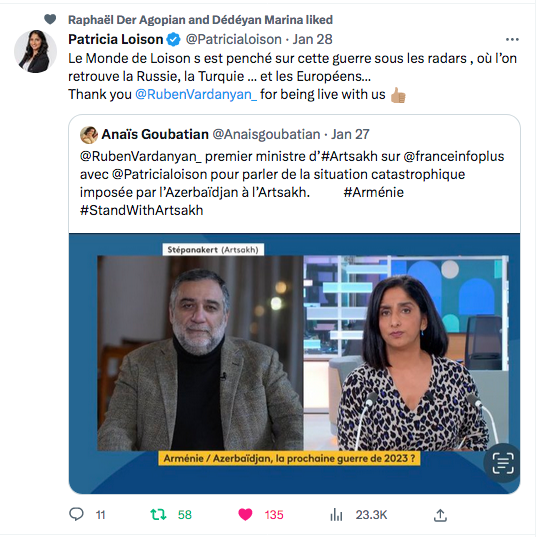 Patricia Loison : merci à Ruben Vardanyan d&rsquo;avoir été avec nous