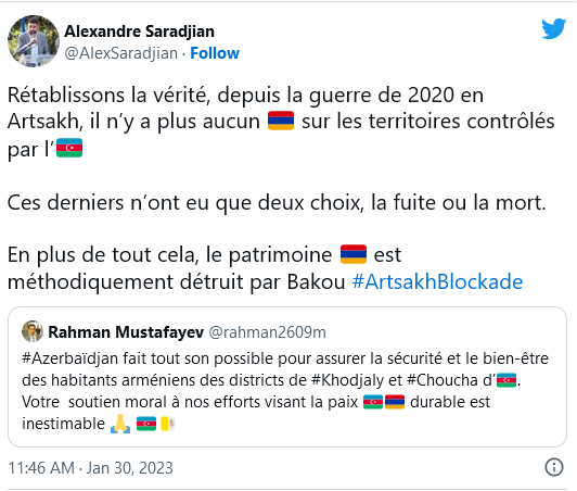 A. Saradjian : le patrimoine systématiquement détruit par Bakou