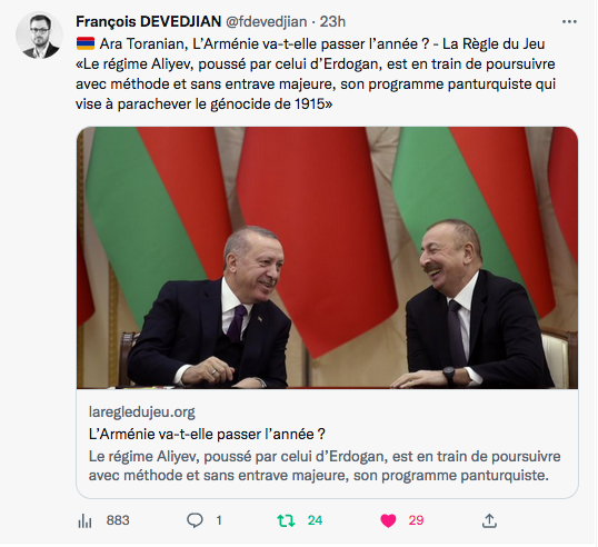 François Devedjian : l&rsquo;article d&rsquo;Ara Toranian dans la Règle Du Jeu