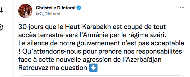 Christelle D&rsquo;intorni : le silence de notre gouvernement n&rsquo;est pas acceptable