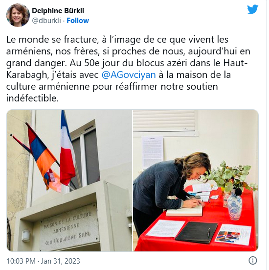 D. Bürkli : les Arméniens, nos frères