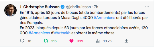 JC Buisson : Après le Musa Dagh l&rsquo;Artsakh ?