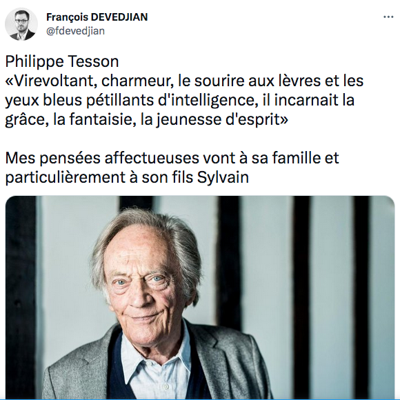 F. Devedjian : Disparition de Philippe Tesson