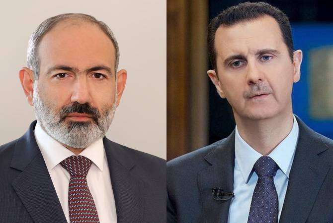 Lors d&rsquo;une conversation téléphonique avec Bachar Al-Assad, Nikol Pachinian a transmis ses condoléances au peuple syrien ami