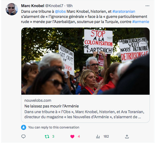 Marc Knobel : la tribune dans l&rsquo;Obs avec A.Toranian