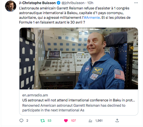 JC Buisson : après le boycott par l&rsquo;Astronaute de l&rsquo;Azerbaïdjan, à qui le tour ?