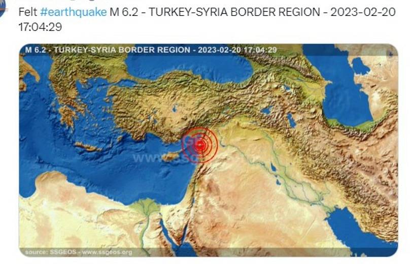 Nouveau fort séisme de magnitude 6,4 en Turquie à 13 km au sud-ouest de Hatay