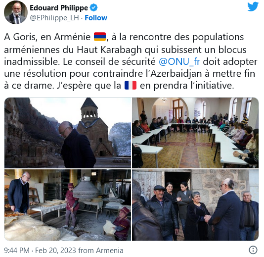 E. Philippe : Le conseil de securité de l&rsquo;ONU doit adopter une résolution pour contraindre Bakou