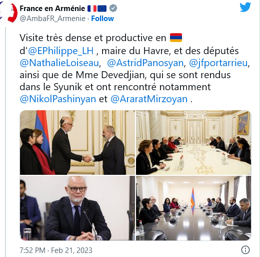 Ambassade de France : Visite très dense et productive d&rsquo;E. Philippe en Arménie