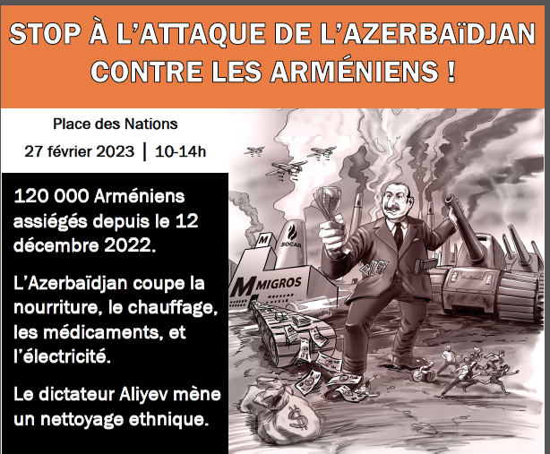 Rassemblement pour dire stop au nettoyage ethnique contre les Arméniens par l’Azerbaïdjan