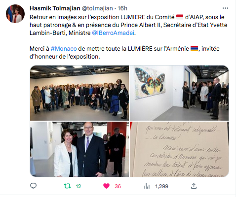 Hasmik Tolmajian : L&rsquo;Arménie honorée dans la Principauté de Monaco