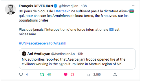 François Devedjian : En plus du blocus, les tirs…