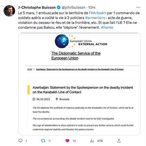 JC Buisson : L&rsquo;UE déplore mais ne condamne pas. La honte.