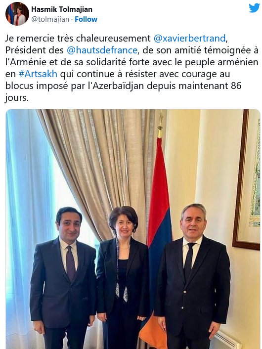 H. Tolmajian : Merci à X. Bertrand