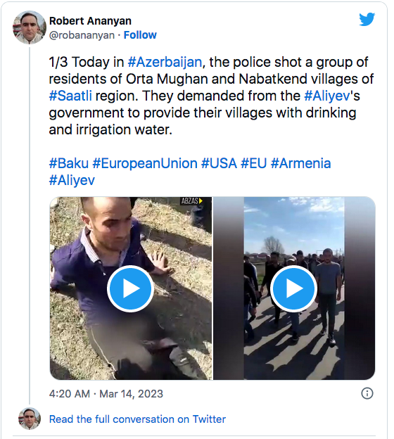 Robert Ananyan : La police azérie tire sur des villageois d&rsquo;Azerbaïdjan