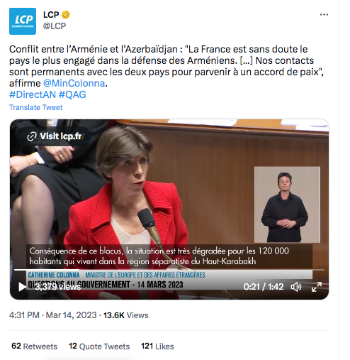 Catherine Colonna : la France est le pays le plus engagé pour l&rsquo;Arménie