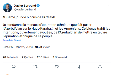 Xavier Bertrand : Je condamne la menace d&rsquo;épuration ethnique