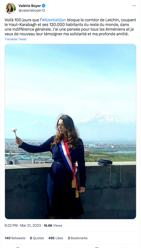 Valérie Boyer : ma solidarité avec l&rsquo;Artsakh