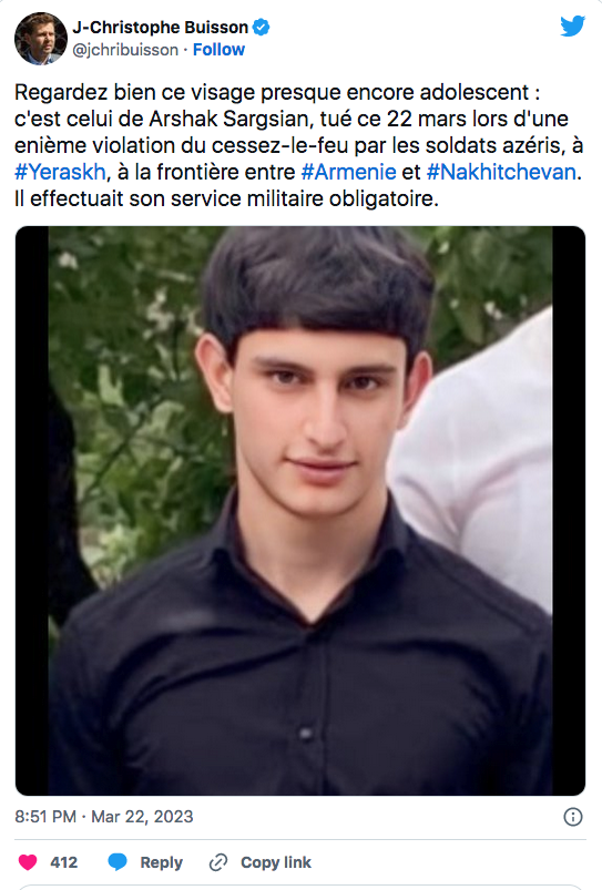 JC Buisson : Le visage du dernier Arménien tué par l&rsquo;Azerbaïdjan