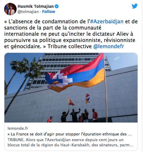 H. Tolmajian : le dictateur Aliev et sa politique expansionniste