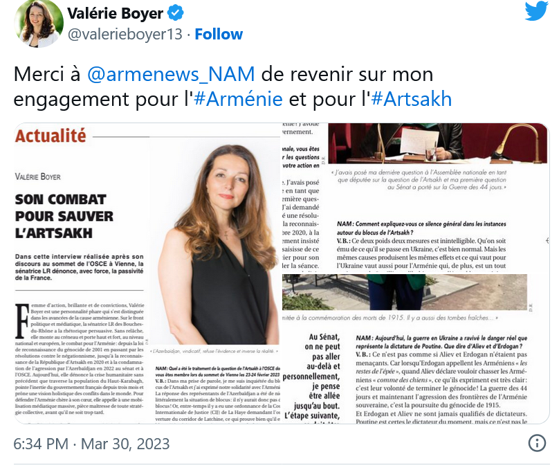 V. Boyer : Merci à NAM de revenir sur mon engagement