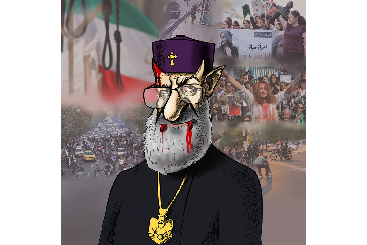 L’Agence APA publie une caricature de l’ayatollah Khamenei sous les traits d’un évêque arménien diabolisé