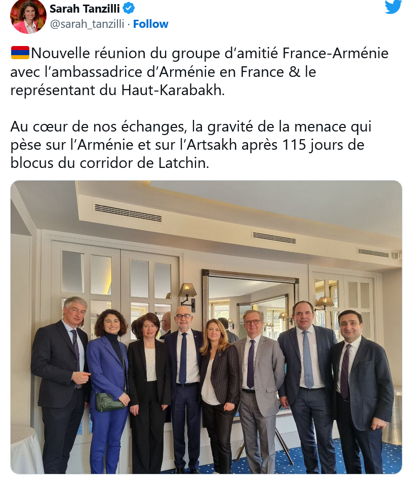 S. Tanzilli : la gravité de la menace qui pèse sur l’Arménie et sur l’Artsakh